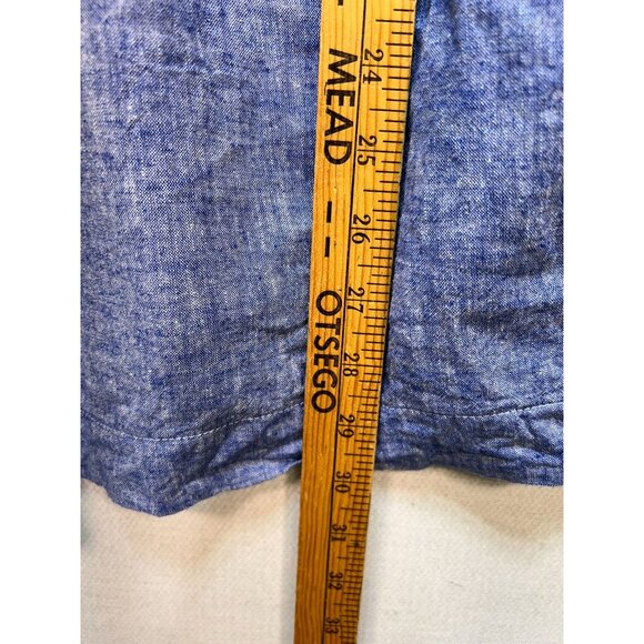 Isabel Maternity Womens Embroidered Chambray V-Neck Blouse Sleeveless Sz XS Blue - Picture 8 of 11